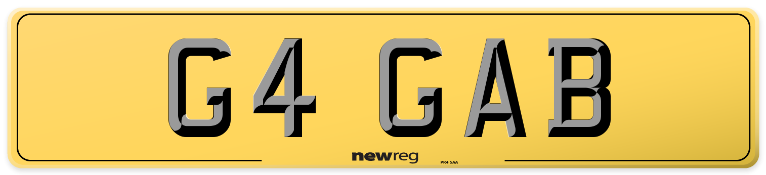 G4 GAB Rear Number Plate