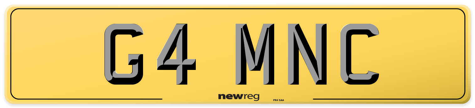 G4 MNC Rear Number Plate