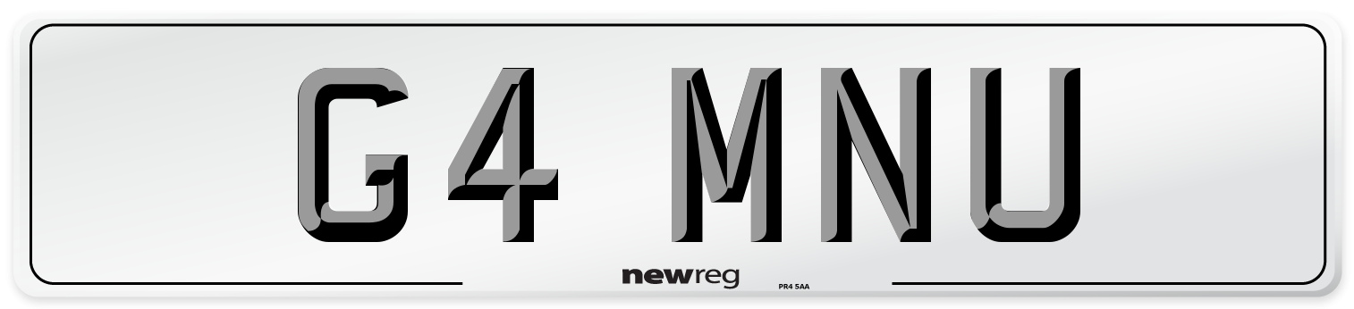 G4 MNU Front Number Plate
