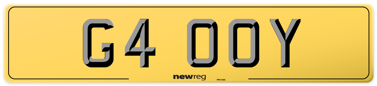 G4 OOY Rear Number Plate