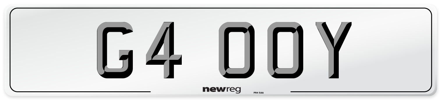 G4 OOY Front Number Plate
