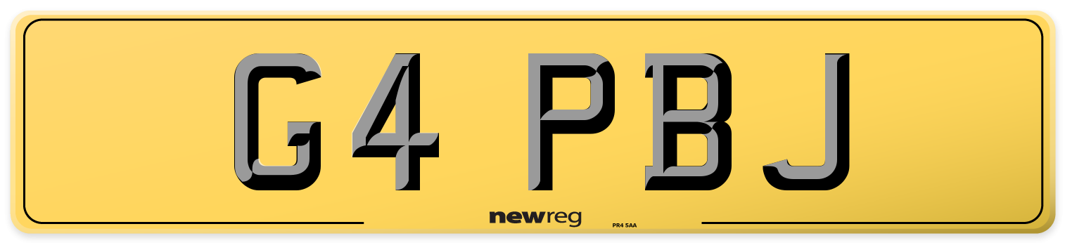 G4 PBJ Rear Number Plate