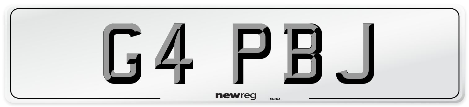 G4 PBJ Front Number Plate
