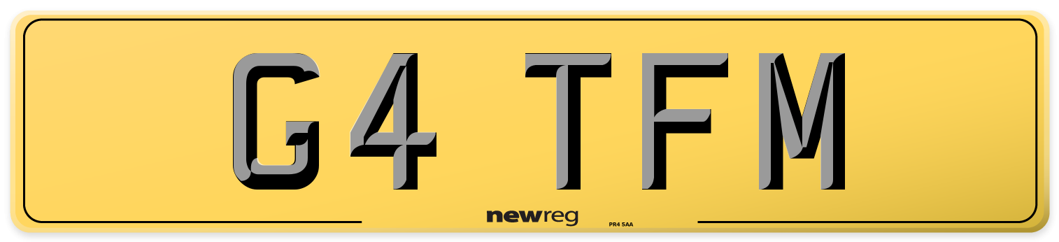 G4 TFM Rear Number Plate