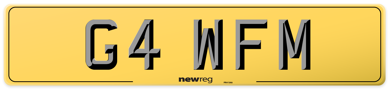 G4 WFM Rear Number Plate