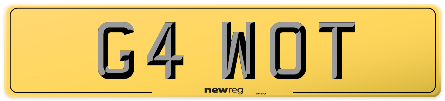 G4 WOT Rear Number Plate