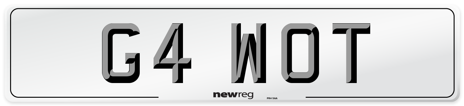 G4 WOT Front Number Plate