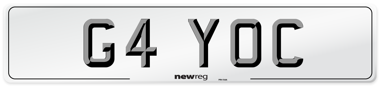 G4 YOC Front Number Plate