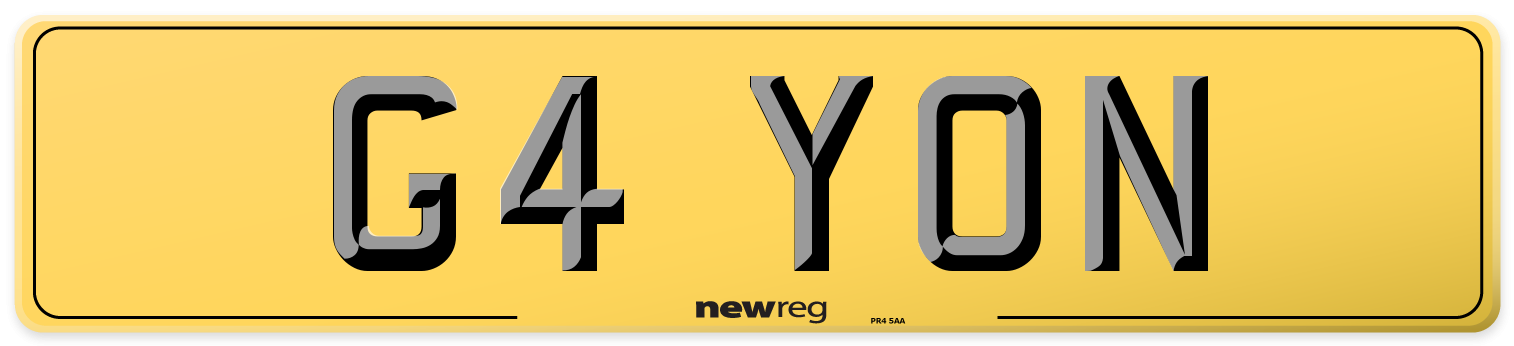 G4 YON Rear Number Plate