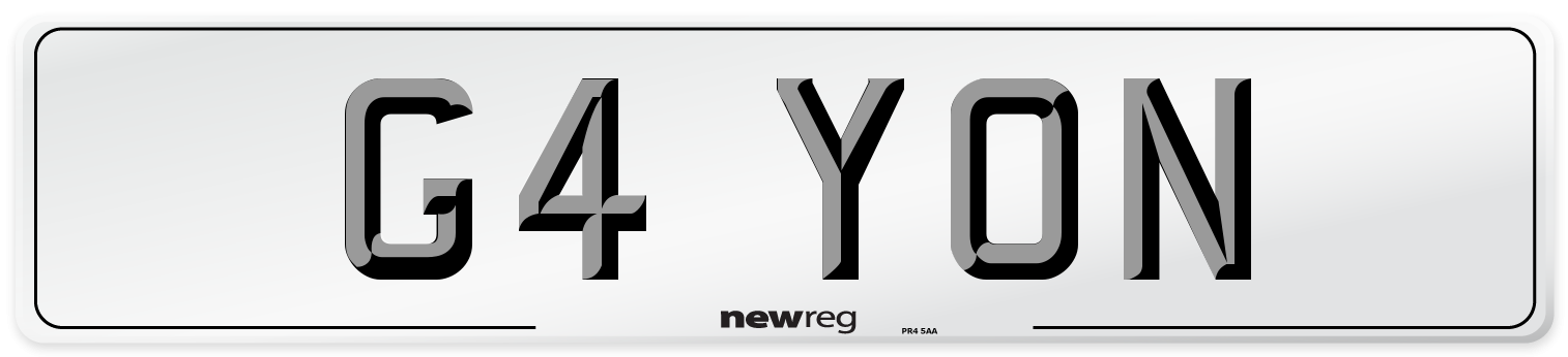 G4 YON Front Number Plate