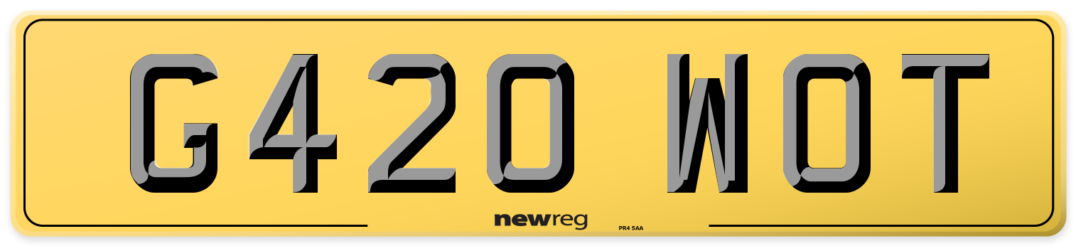 G420 WOT Rear Number Plate