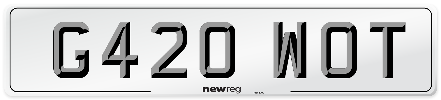 G420 WOT Front Number Plate