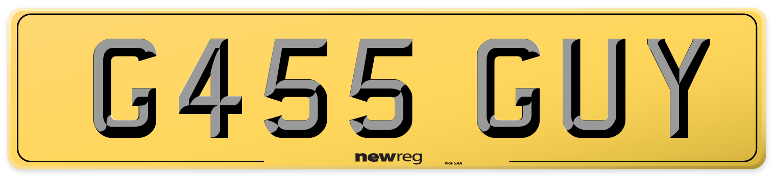 G455 GUY Rear Number Plate