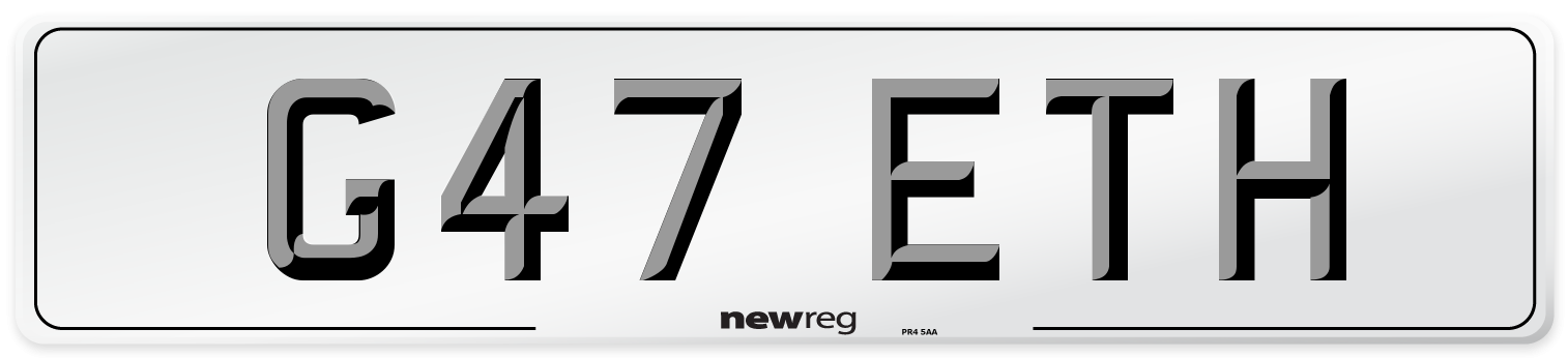 G47 ETH Front Number Plate