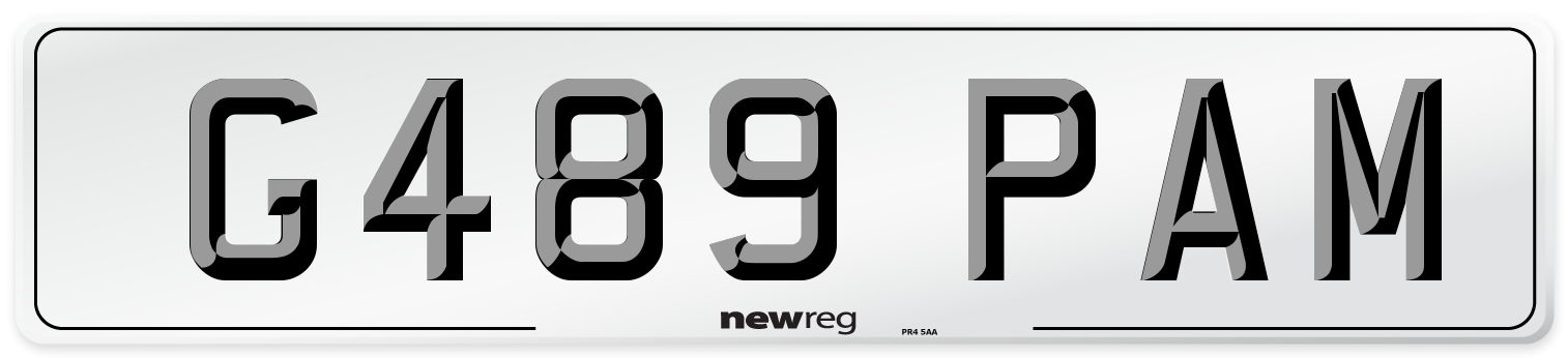 G489 PAM Front Number Plate