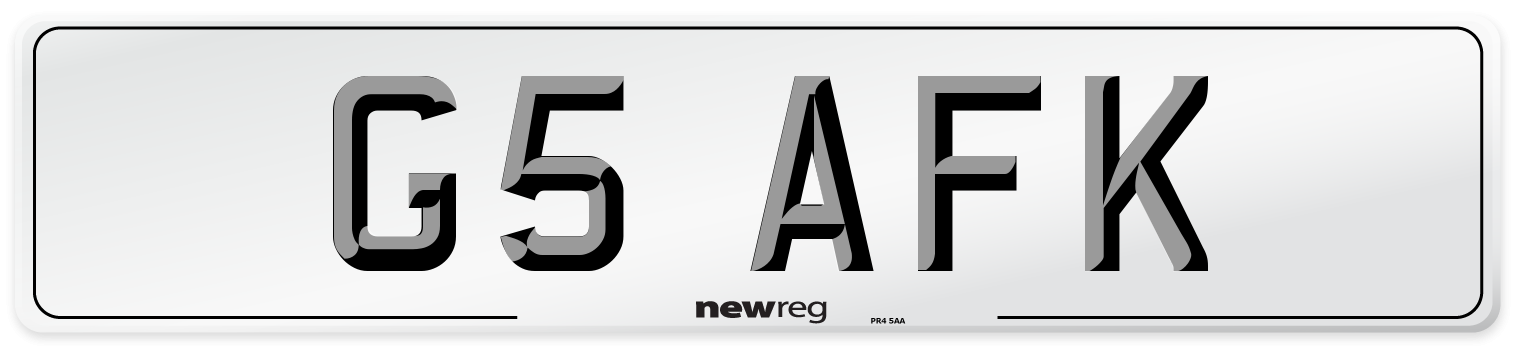 G5 AFK Front Number Plate