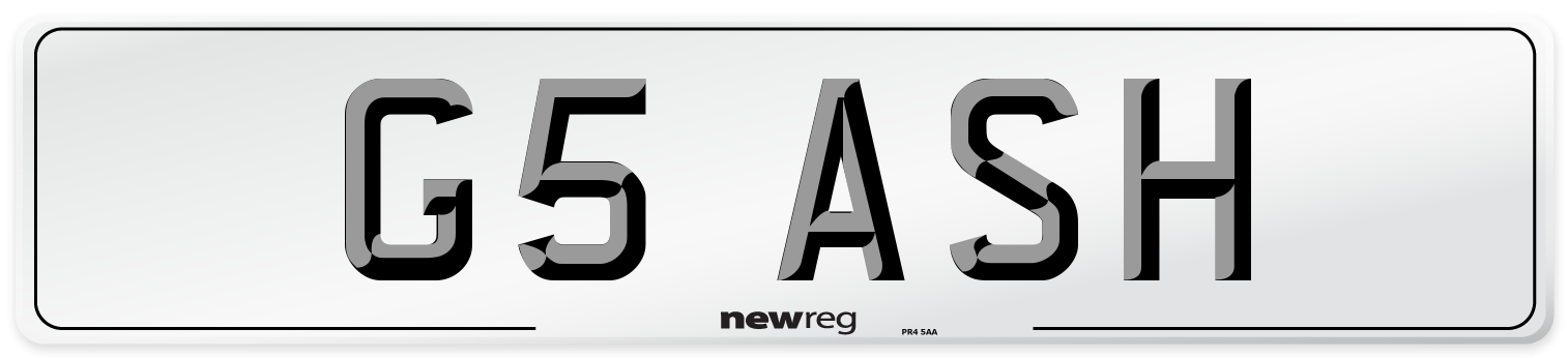 G5 ASH Front Number Plate