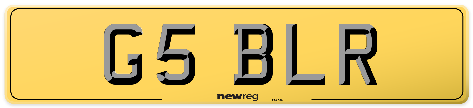 G5 BLR Rear Number Plate