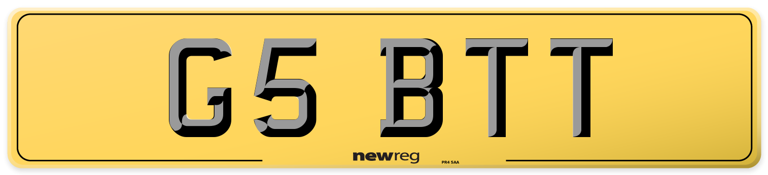 G5 BTT Rear Number Plate