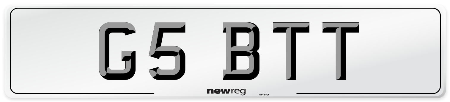 G5 BTT Front Number Plate