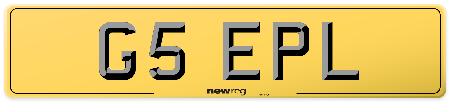 G5 EPL Rear Number Plate