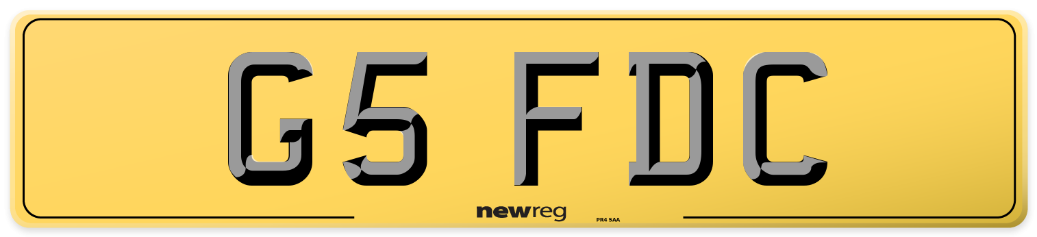 G5 FDC Rear Number Plate