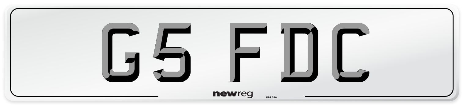 G5 FDC Front Number Plate