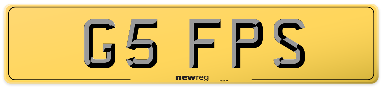 G5 FPS Rear Number Plate