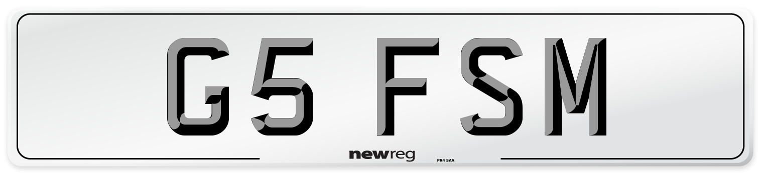 G5 FSM Front Number Plate