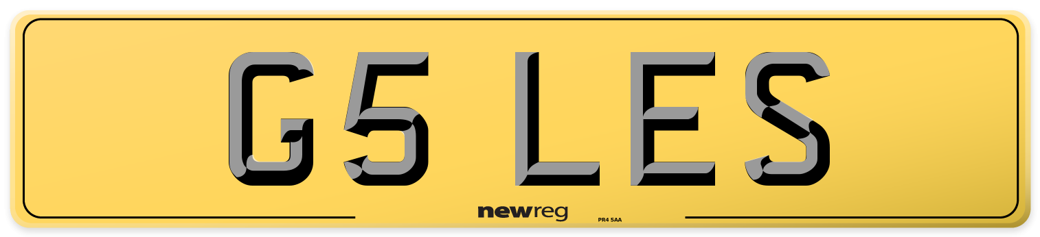 G5 LES Rear Number Plate