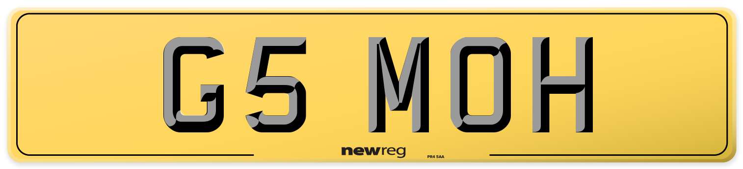 G5 MOH Rear Number Plate