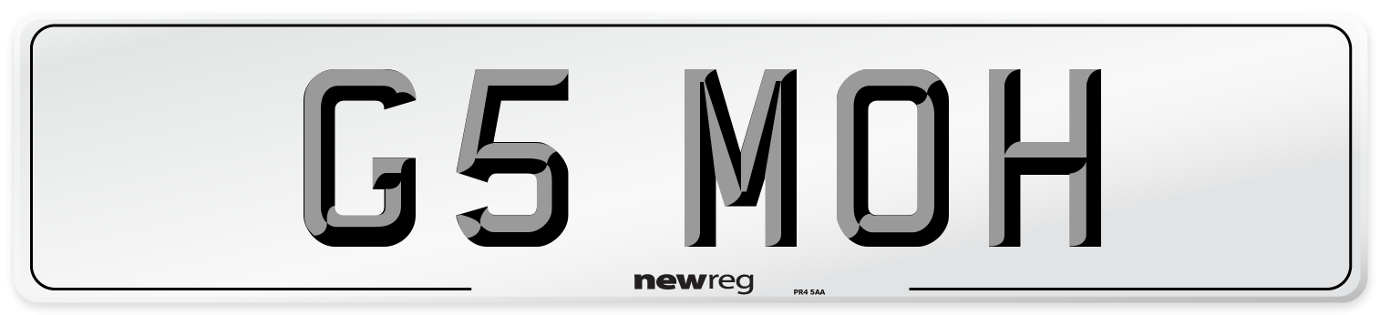 G5 MOH Front Number Plate