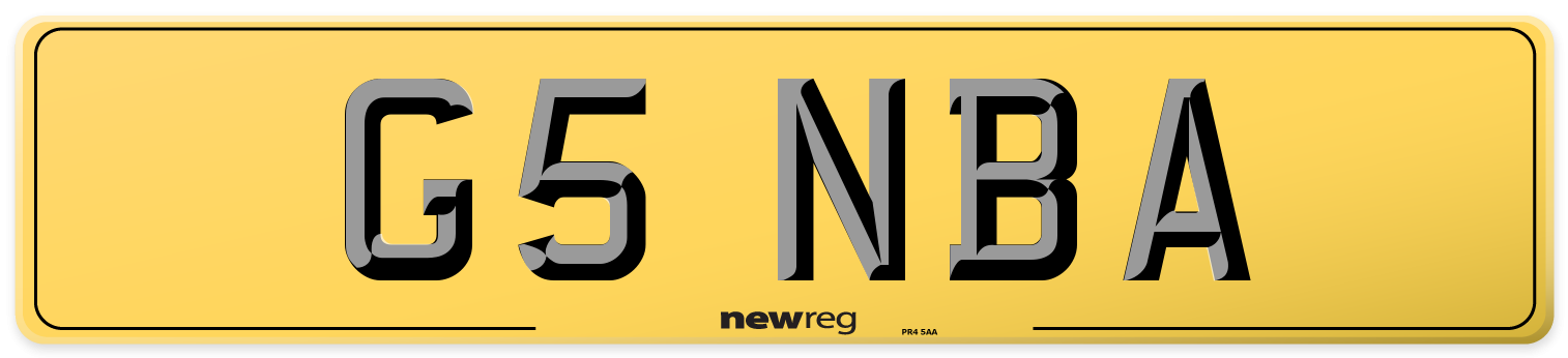 G5 NBA Rear Number Plate