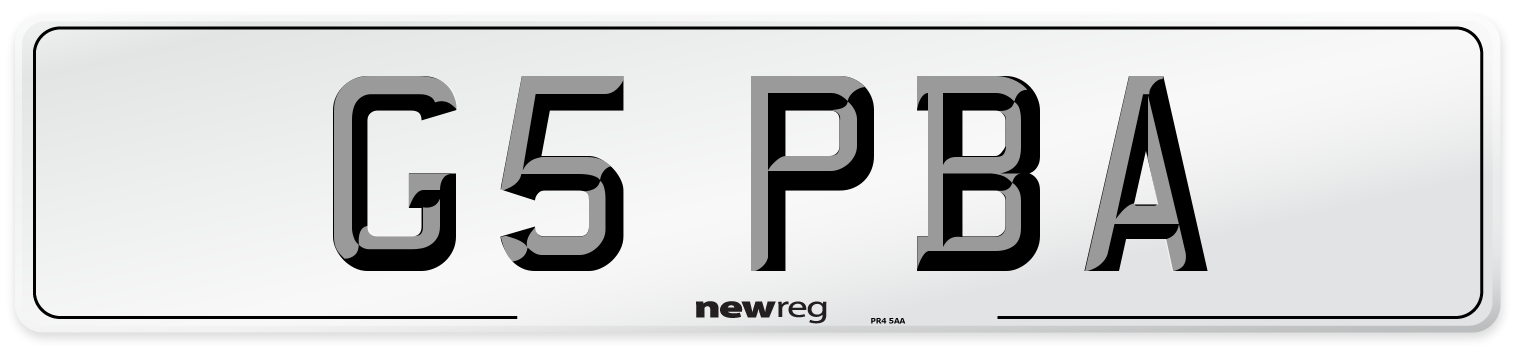 G5 PBA Front Number Plate