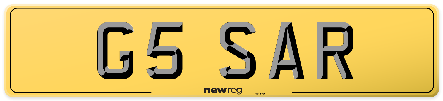 G5 SAR Rear Number Plate