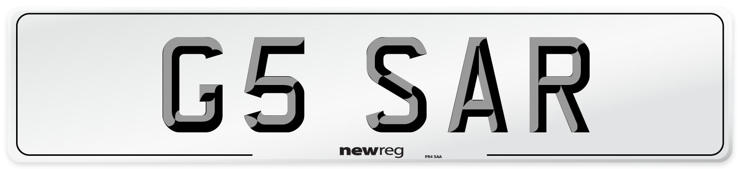 G5 SAR Front Number Plate