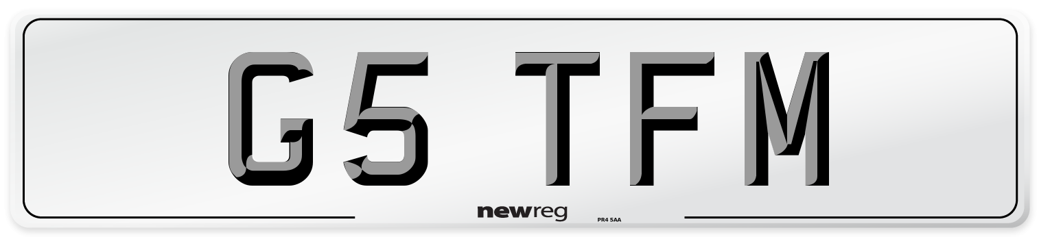 G5 TFM Front Number Plate