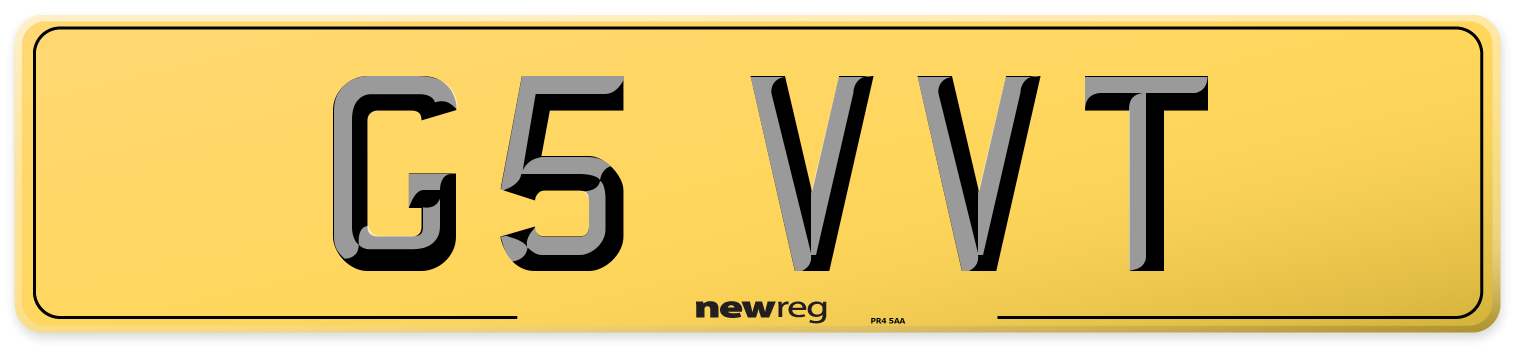 G5 VVT Rear Number Plate