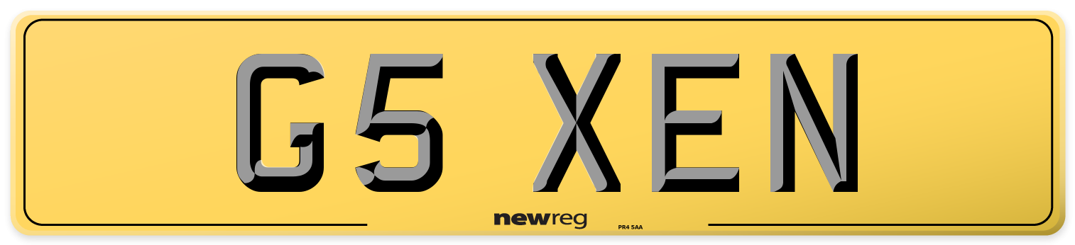 G5 XEN Rear Number Plate