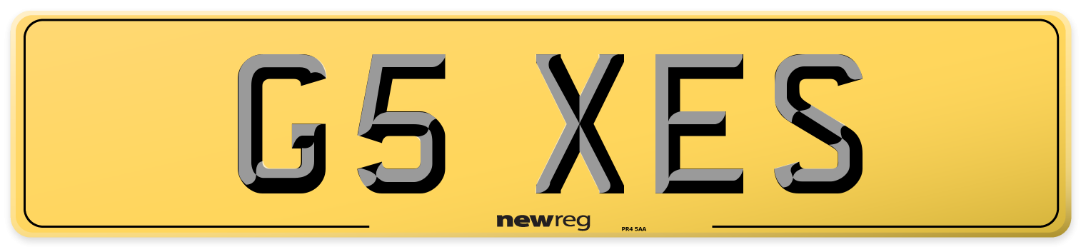 G5 XES Rear Number Plate
