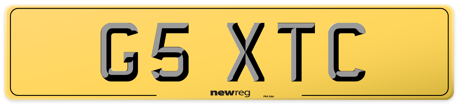 G5 XTC Rear Number Plate