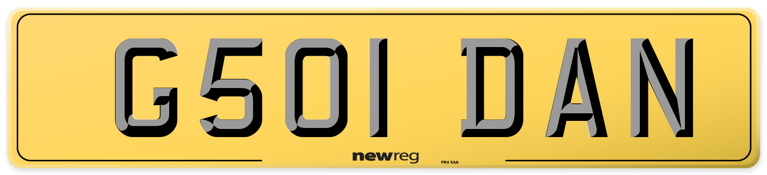 G501 DAN Rear Number Plate