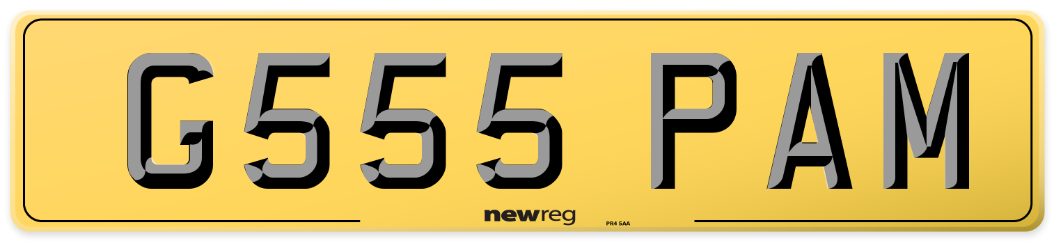 G555 PAM Rear Number Plate