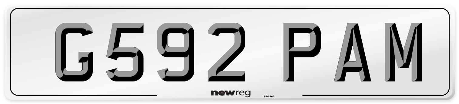 G592 PAM Front Number Plate