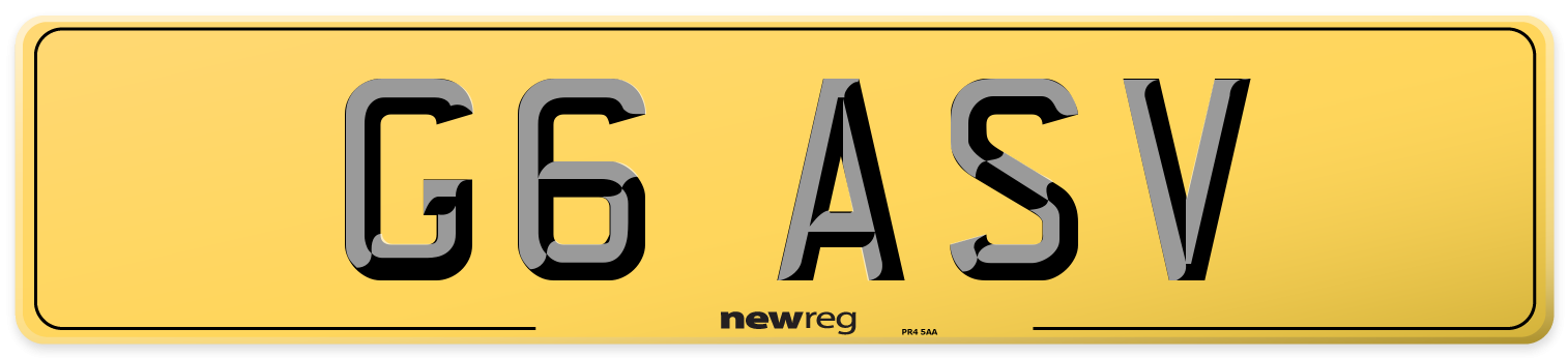 G6 ASV Rear Number Plate