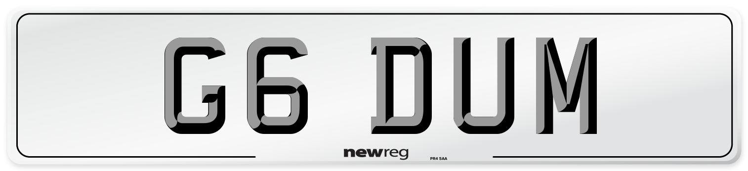 G6 DUM Front Number Plate