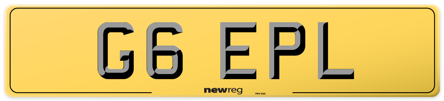G6 EPL Rear Number Plate