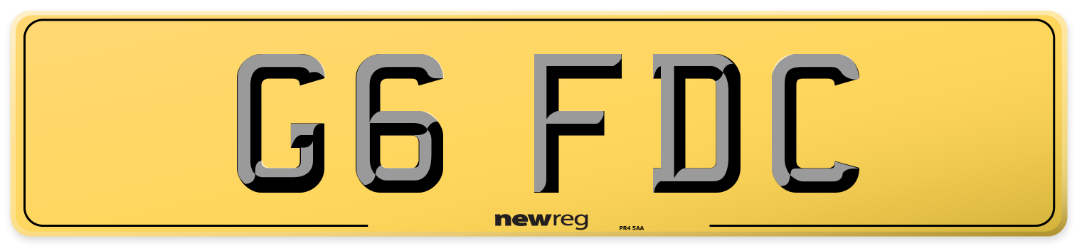 G6 FDC Rear Number Plate