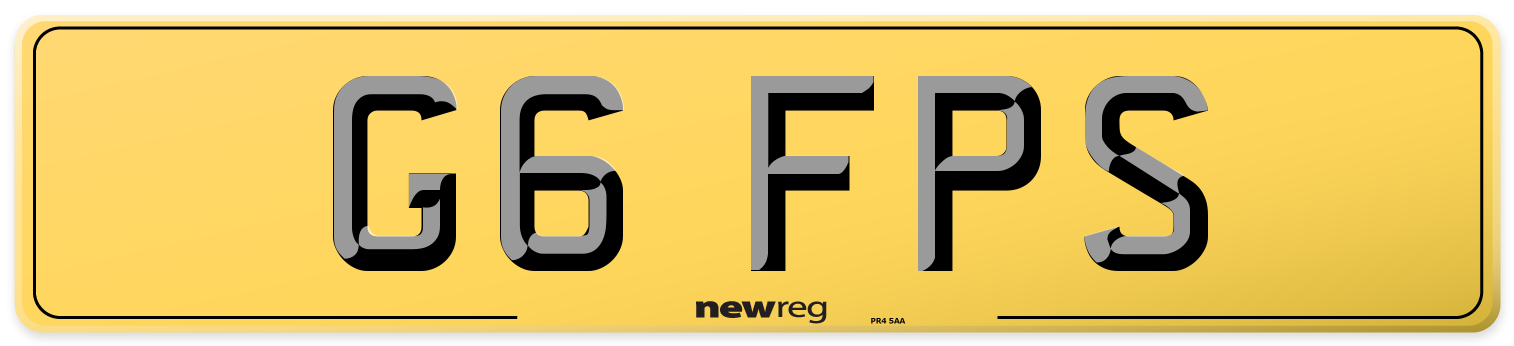 G6 FPS Rear Number Plate