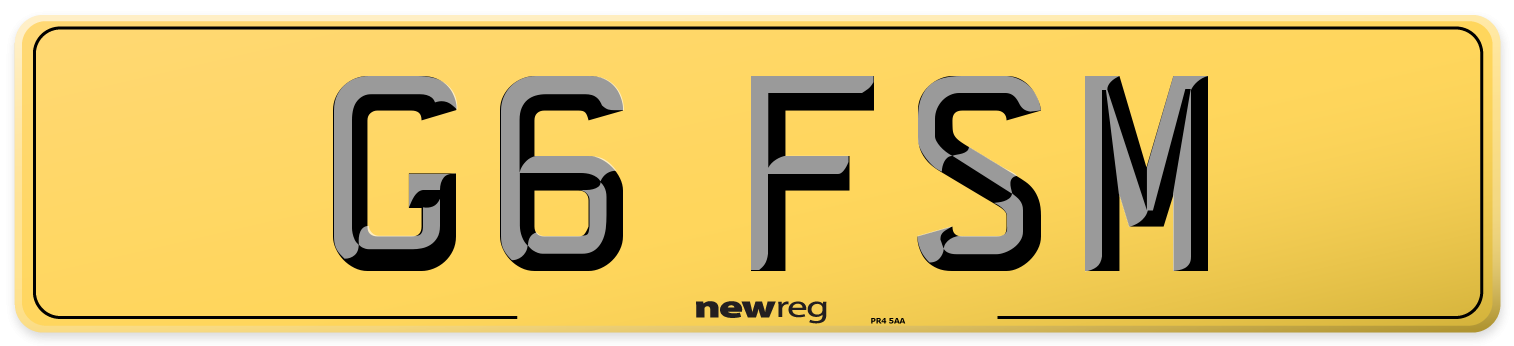 G6 FSM Rear Number Plate